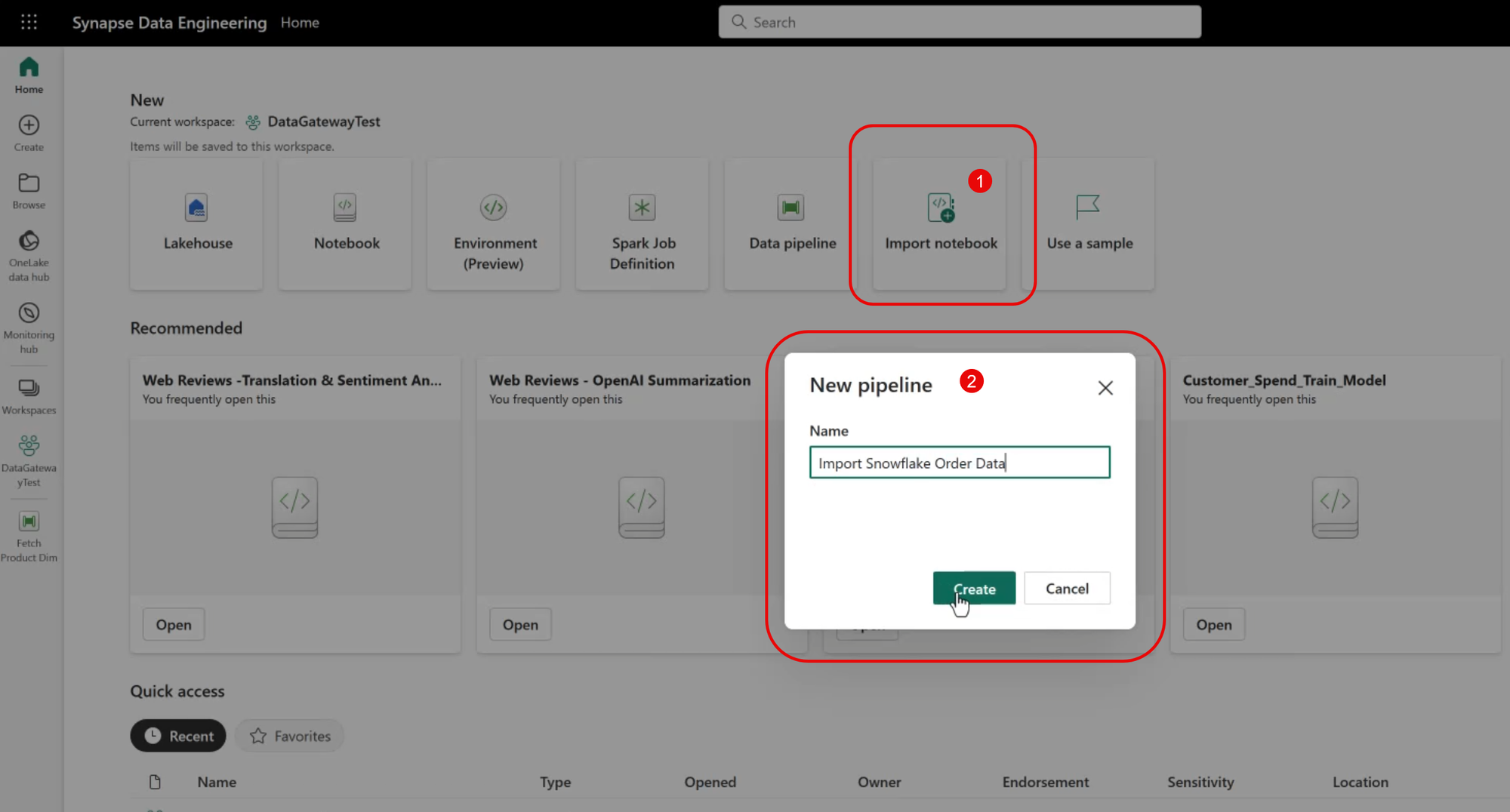 Importing Snowflake data to Microsoft Fabric using a Data Pipeline