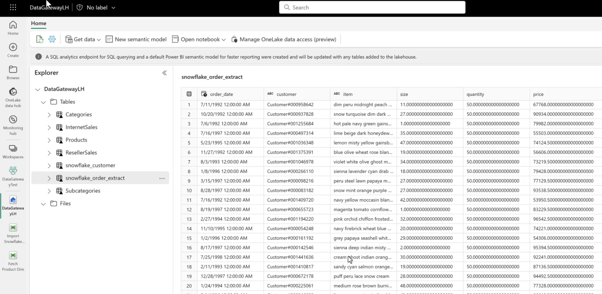 Importing Snowflake data to Microsoft Fabric using a Data Pipeline