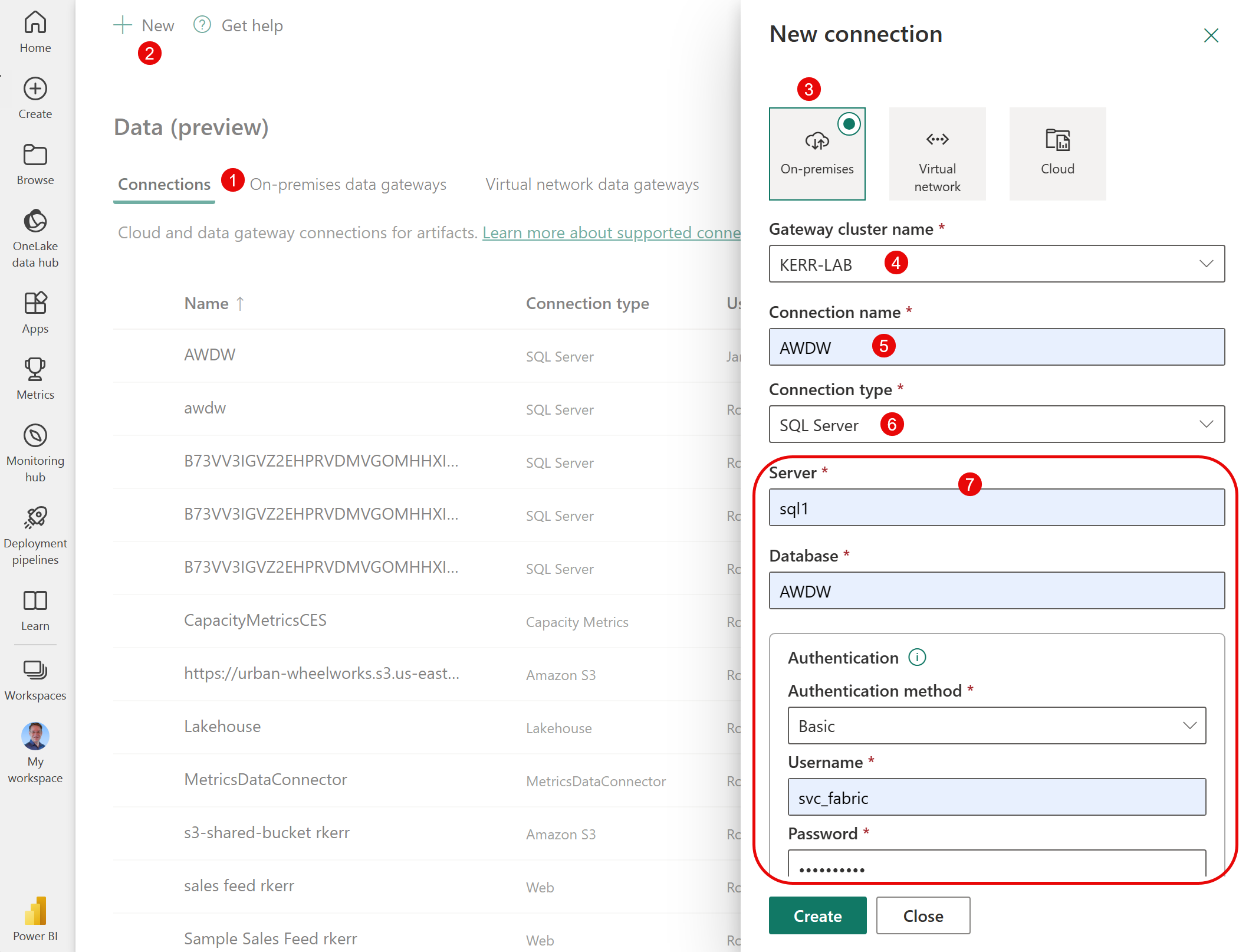 Using the On-premises data gateway with Microsoft Fabric