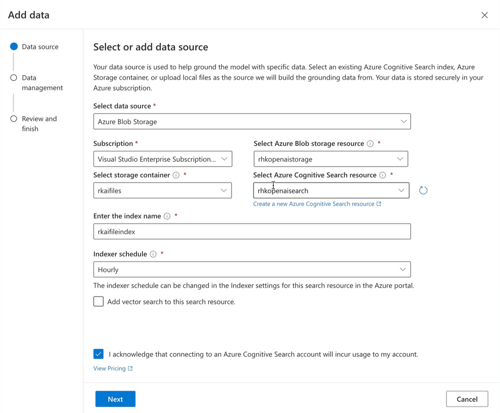 Bring your own data to Azure OpenAI Service Large Language Models