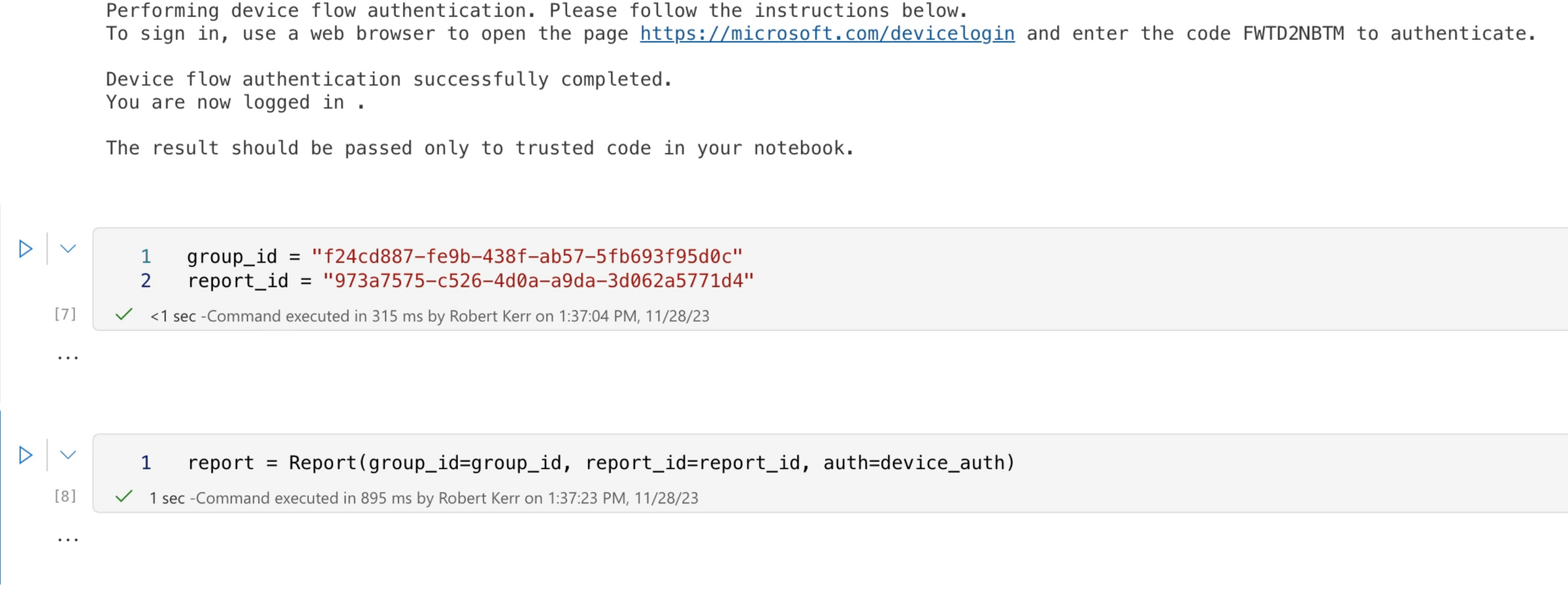 Display a Power BI Report in a Microsoft Fabric Jupyter Notebook